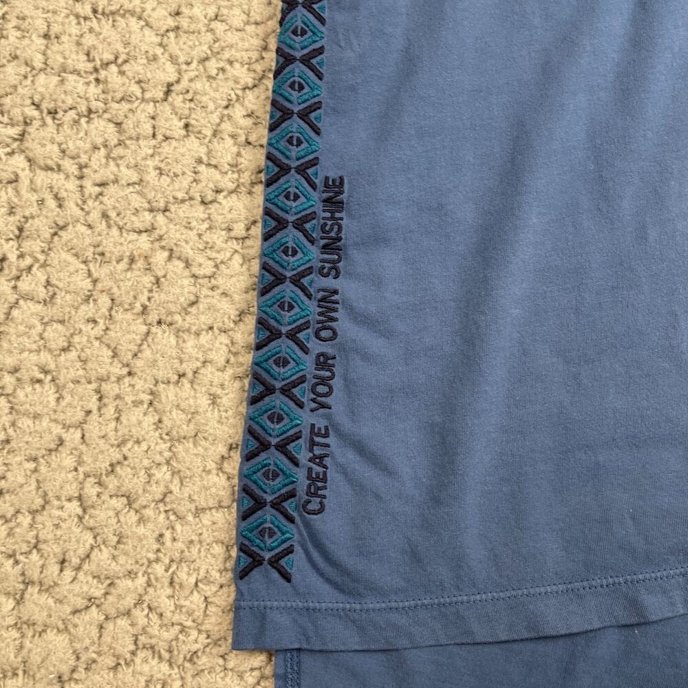Life Is Good Shirt Womens Small Blue Embroidered Trim Create Your Own Sunshine - Picture 2 of 8
